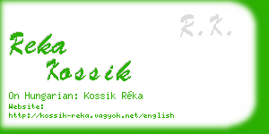 reka kossik business card